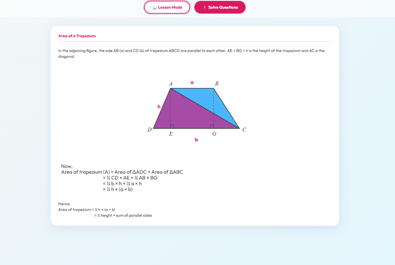 Area of a Trapezium