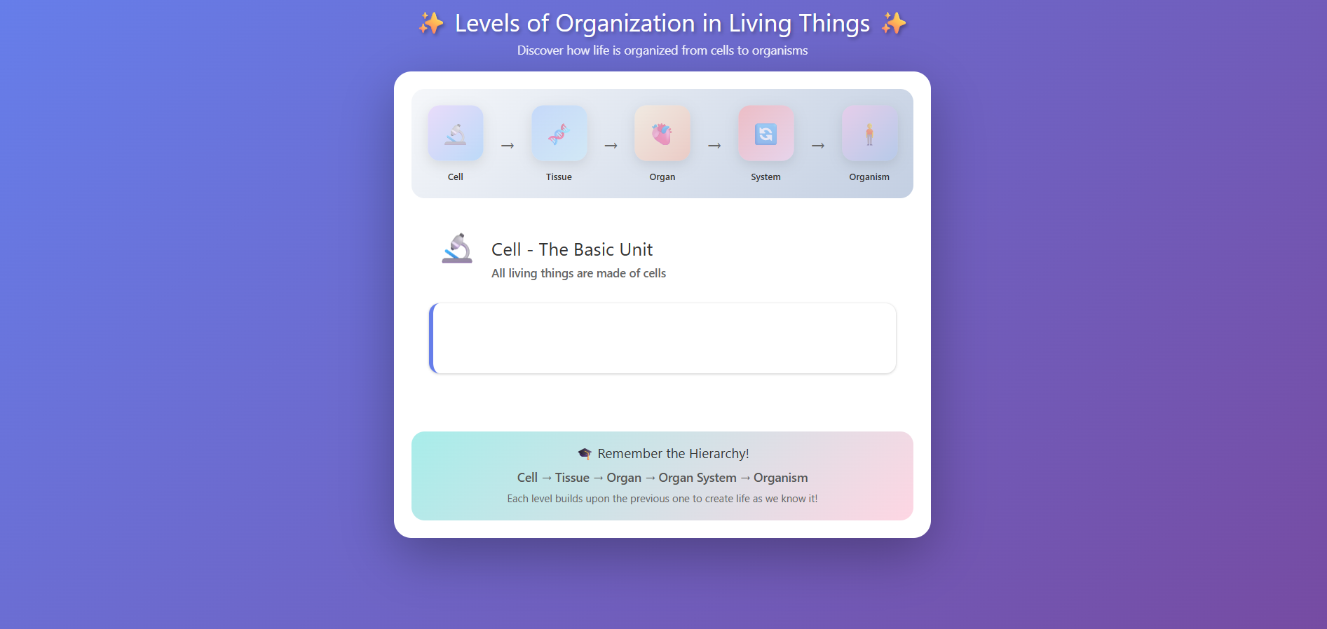 Classification of Living Beings