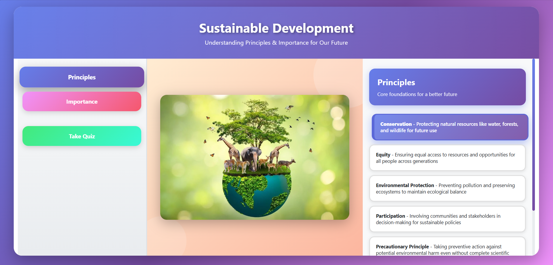 Principles and importance of Sustainable Development