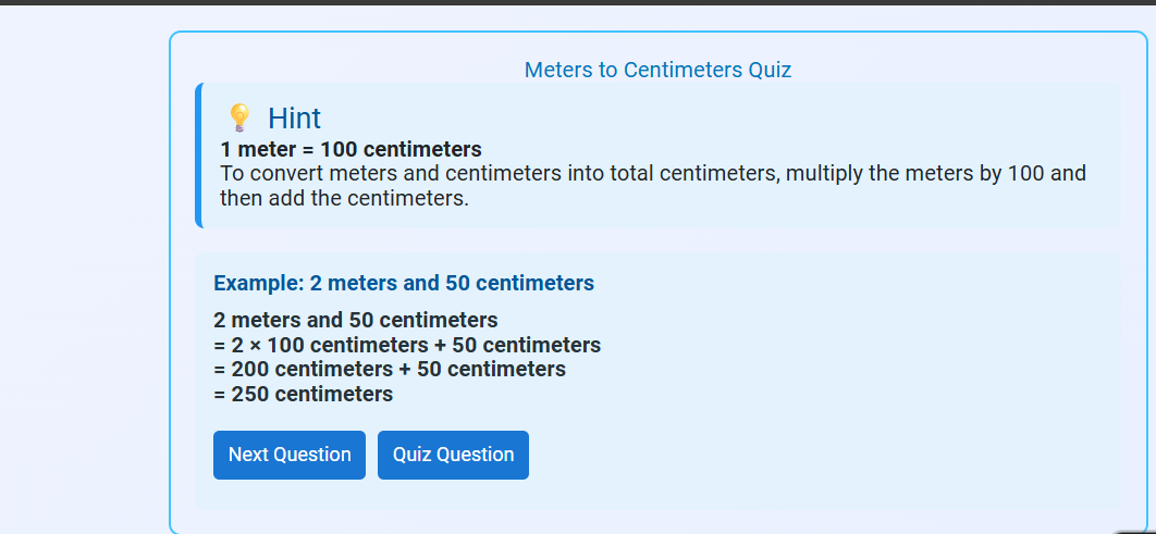 Meter To Centimeter