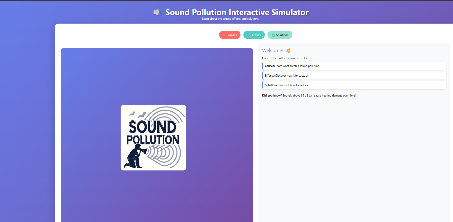 Cause and effect of Sound Pollution