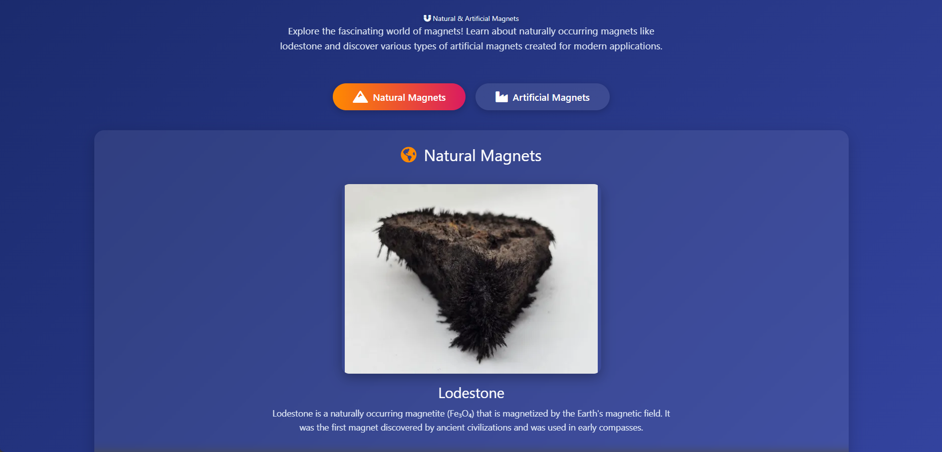 Natural and Artificial Magnet