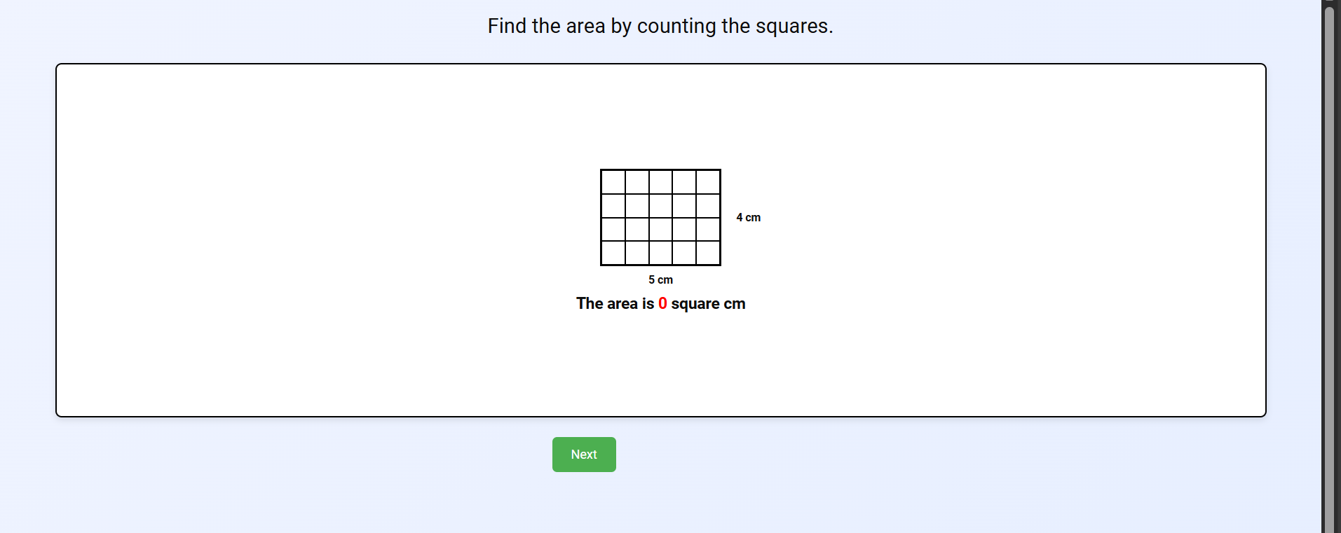 Area Counter in Centimeter