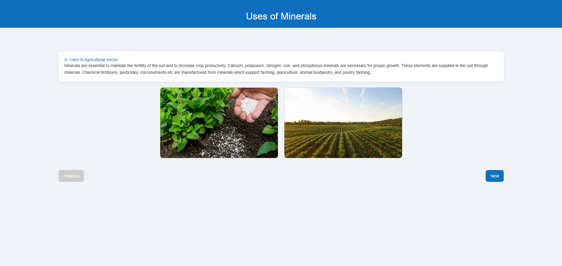 Uses of Minerals