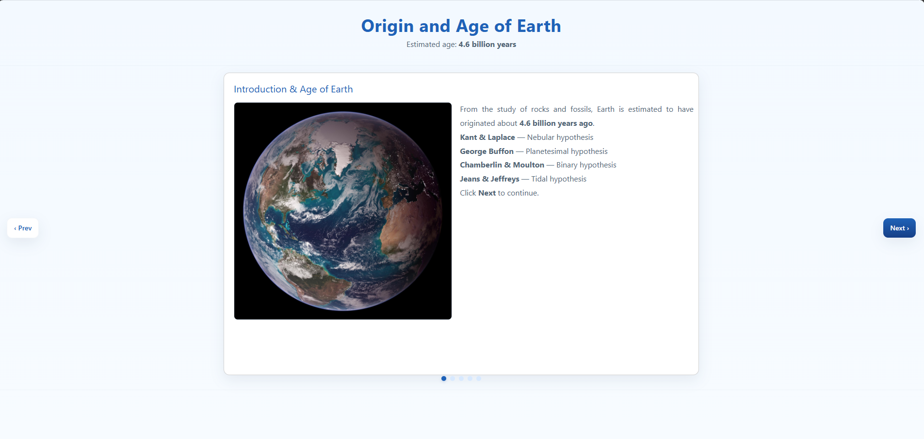 Origin and Age of Earth