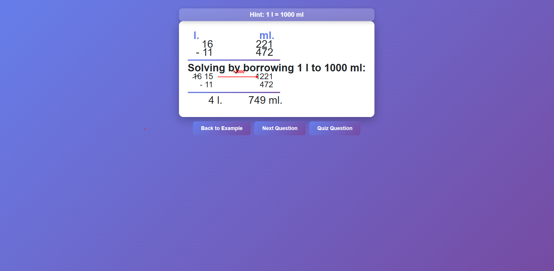 Subtraction of Liquid